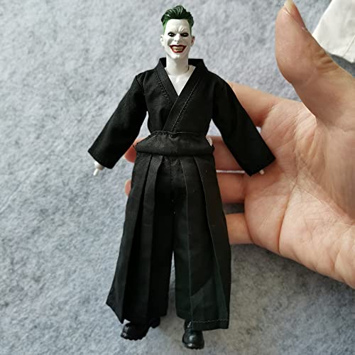 1/12 Samurai Kimono Clothes For Clown 6" Shf Mezco 3Atoys Vtoys Action Figure Doll Clothes (Black Top&Trousers) #TOP1