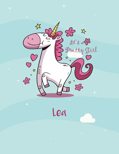 Lea: Unicorn Notebook Personal Name Wide Lined Rule Paper | Notebook The Notebook For Writing Journal or Diary Women & Girls Gift for Birthday, For Student | 162 Pages Size 8.5x11inch