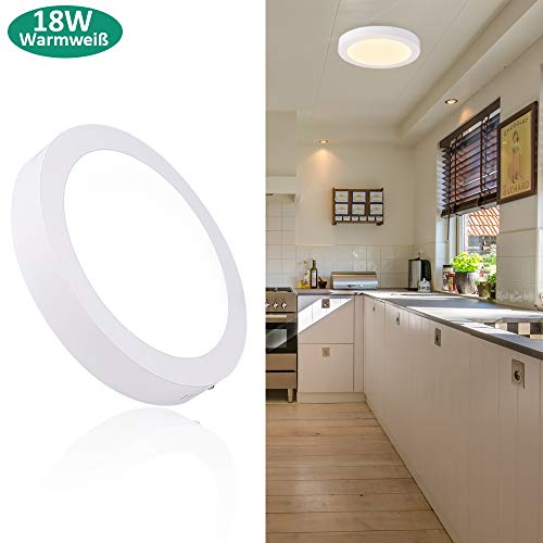 Preisvergleich Produktbild Deckenleuchte Rund 18W LED Panels Deckenlampe 3000K Warmweiß für Wohnzimmer, Schlafzimmer, Kinderzimmer, Küche, Flur, Keller (Nicht Dimmbar)