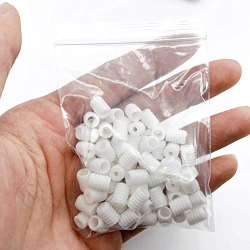 Kraeoke Koordstopper, 100 stuks koordstoppers, koordklemmen, antislip en duurzaam voor elastisch trekkoord (zwart-wit) - Afbeelding 4