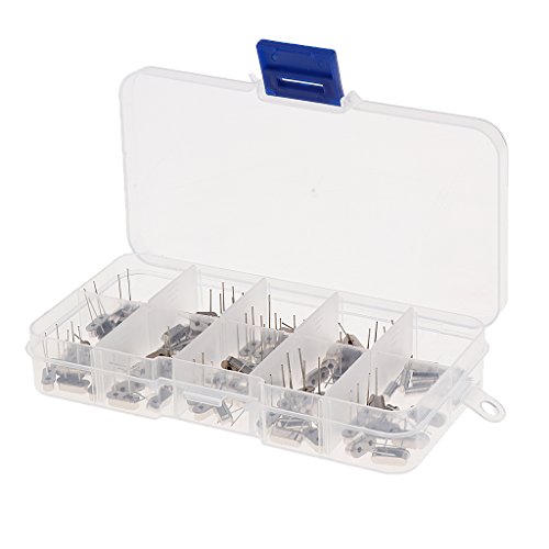 100 piezas 10 valor cuarzo cristal oscilador resonador surtido kit aluminio