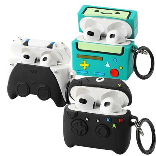 Image of [3Pack] Gedicht for Airpods 3rd Generation Case, Funny 3D Cartoon Game Console Controller Design Silicone Soft Cases for Airpods 3rd Case Cover, with Keychain Kids Women Men for Airpods 3 Case