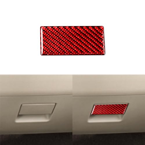 UOADA Car Co-Pilot Glove Box Handle Cap Panel Premium Real Carbon Fiber Sticker Decal Compatible with Dodge Ram 1500/2500/3500 2013 2014 2015 2016 2017 2018 Interior Accessories Red.