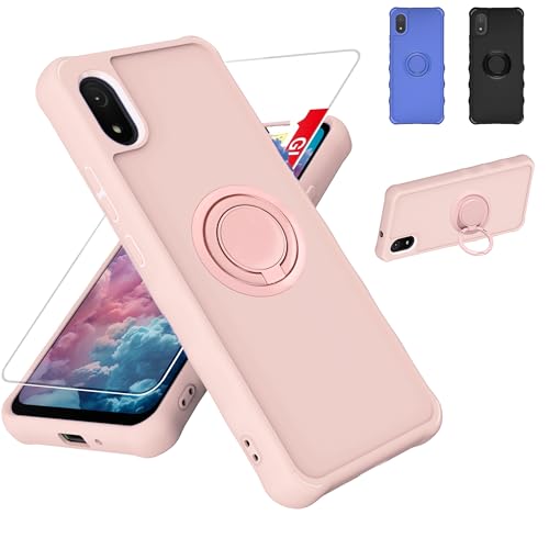 jioeuinly for Cloud Stratus C8 Case Compatible for Cloud Mobile Stratus C8 Phone Case Cover [with Tempered Glass Screen Protector][ 2MM Thickening Super Protection][Ring Support] Pink