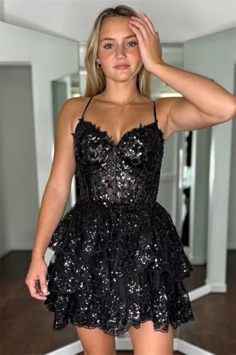 Tulle Homecoming Dresses for Teens Lace Short HOCO Dresses Sparkly Cocktail Gowns4