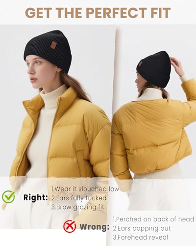 Fleece Lined Winter Beanie for Men Women Warm Windproof Beanies Hats Thick Knit Winter Hat for Cold Weather - Image 6