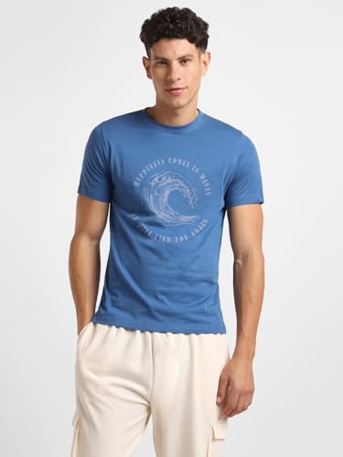 Image of Nobero 100% Cotton T Shirts for Men Stylish | Regular Fit | Graphic Printed T Shirts for Men 180 GSM Combed Cotton | Round Neck Half Sleeve