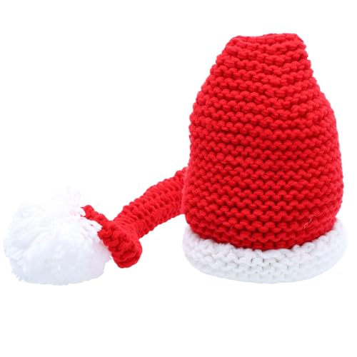 YARNOW Gorro de Punto Rojo Cola Larga para Recién Nacido, Cálido y Clásico de Lana para Fotografía Navideña en Invierno y Shower