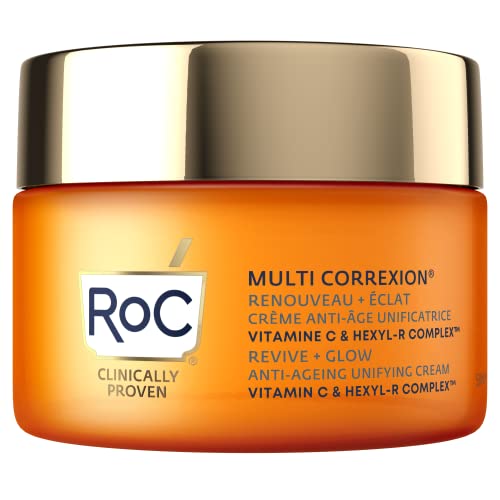 RoC - Multi Correxion Revive + Glow Crema Unificante de Vitamina C - Suaviza las Arrugas - Mejora el...