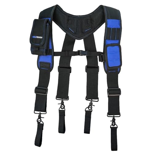 Image of MELOTOUGH Magnetic Tool Belt Suspenders with Magnetic WristBand for Work Belt Padded Suspenders Constrcution