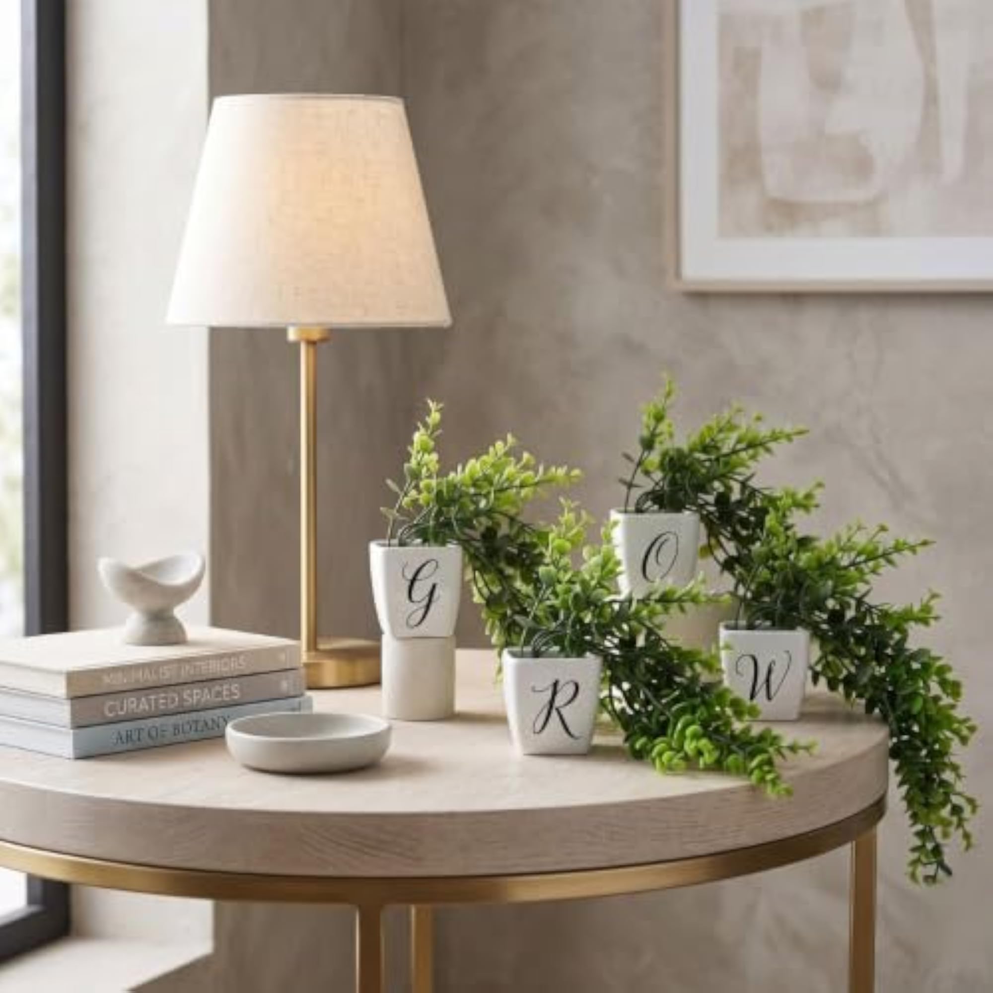 Premium Artificial Eucalyptus Trailing Plant with Decorative Pots, Set of 4