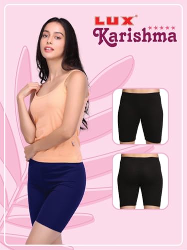 Image of Lux Karishma Shorts - 100% Pure Cotton, Soft & Breathable Undershorts for Women & Girls, Non-See-Through, Perfect for Layering Under Skirts & Everyday Use (Colors May Vary)