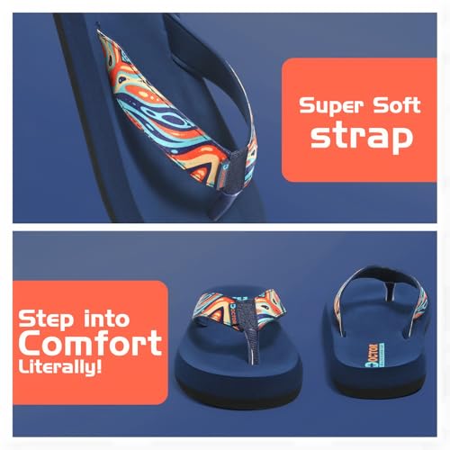 Image of DOCTOR HEALTH SUPER SOFT Women Stylish Printed Flip Flops | Soft Cushioned Everyday Wear Slippers for Women | Lightweight Anti-Slip Casual Thong Sandals