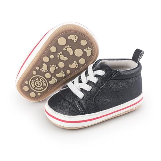 COSANKIM Sapatos para bebês meninos e meninas com cadarço couro PU tênis infantil antiderrapante sola de borracha para recém-nascidos (0 a 18 meses), 08 Azul escuro, 12-18 Months Toddler