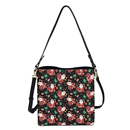 Image of HUGS IDEA Boho Bags for Women Leather Handbag Shoulder Bucket Crossbody Purse