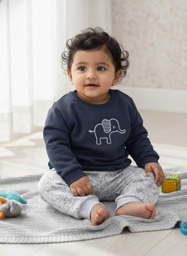 Image of BABY GO Baby Boys & Baby Girls Cotton Clothing Set | Full Sleeve T-Shirt & Pants | Newborn Infant Outfit | Soft Night Suit with Cute Print | Casual Dailywear Infant Clothes
