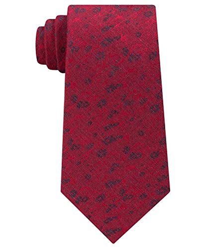 Calvin Klein Mens Daisy Silk Floral Print Neck Tie Red O/S Calvin Klein Mens Daisy Silk Floral Print Neck Tie Red O/S