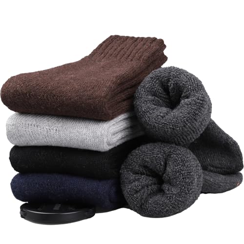 Merino Wool Socks 5 Pairs- Warm, Soft Thermal Socks for Men
