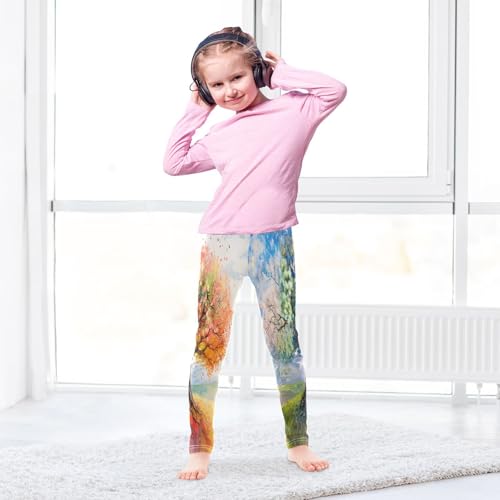 Toddler Girls Leggings Printed Yoga Pants Leggings Huge Tree Four Season for Kids4