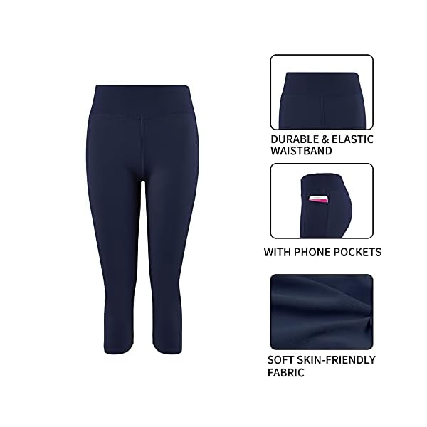 Womens-Sportswear-Set-Tracksuit-2-Pieces-Padded-Sports-Bra-and-34-Leggings-with-Pockets-Stretch-fit-Gym-Outfit Womens Sportswear Set 2 Piece Gym Outfit Padded Sports Bra and 3/4 Leggings with Pockets Stretch-fit Gym Clothes Italian Design (9672-Navy, S-M)