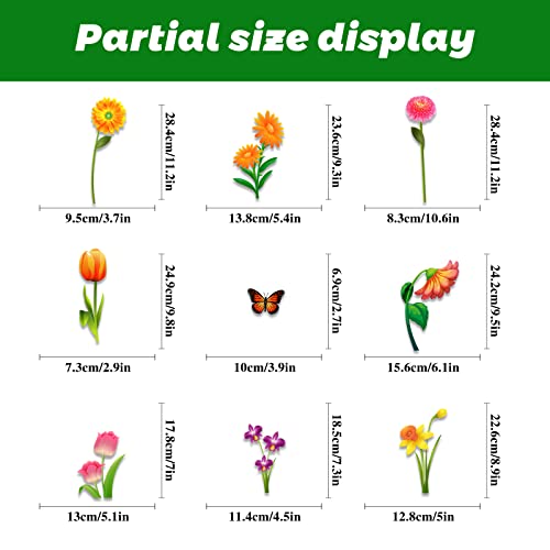 Set de 63 adhesivos para ventana con flores y mariposas miniatura 5