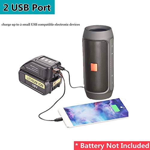 Qjin Usb Charger For Dewalt 10.8V - 20V Battery, Power Tool Battery Charger Adapter (Battery Not Included) #TOP2