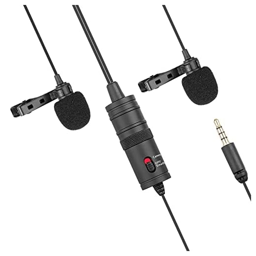 lifcasual microfone de lapela omnidirecional dupla lapela clip-on condensador de microfone para canon nikon sony dslr câmera filmadora para iphone samsung hu smartphones gravadores de áudio pc e outros de