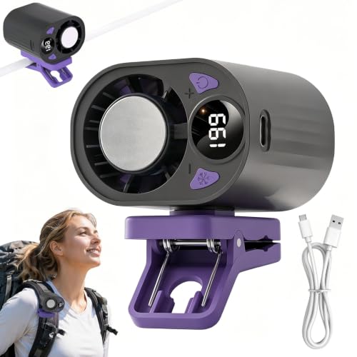 Yizemay Car Clip on Air Conditioner Fan Portable Mini Air Conditioner for Car with 360 Rotation Car Air Conditioner with LED Display 199 Speeds USB Rechargeable Cars Fans for Visor Office Beach.