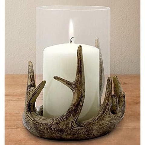 Antler Tealight Candle Holder Glass Lantern Cover