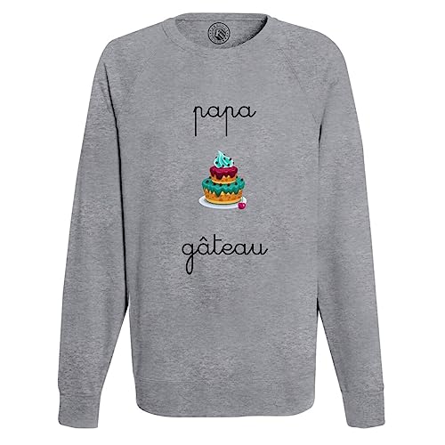 Sweatshirt Homme Papa Gâteau - Pull Molletonné Thème Pâtisserie pour Homme