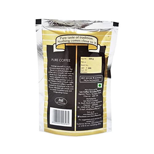 Image of Leo Coffee Top Blend Coffee, Pure Filter Coffee Powder, 500g, Pack of 2 (Fine Grind)