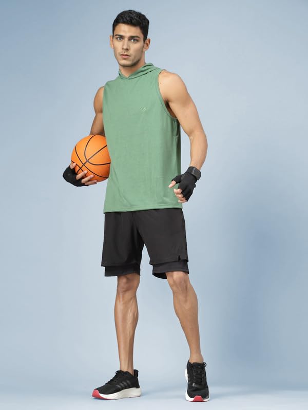 Image of CHKOKKO Sleeveless Hooded T Shirts Gym Vest for Men Workout Solid Premium Cotton Blend Tank Top for Man Running Vest Sando Gym Wear Lightweight Breathable Casual Summer Wear Boys