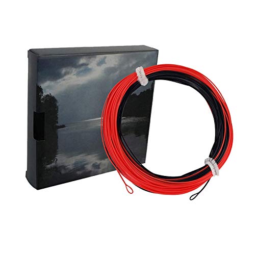 Aventik Sinking Tip Fly Line Fast Sinking Line with 2 Welded Loops IPS 5-6 Blacking 5-6 IPS, Red 3-4 IPS((Black/red,7F/S))