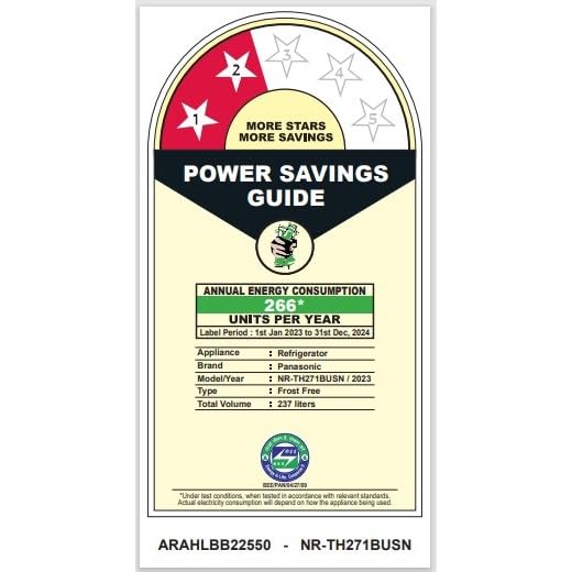 Image of Panasonic 260 L Double Door 2 Star AI Enabled Inverter Technology Frost Free Refrigerator (NR-TH271BUSN, Shiny Silver, Jumbo Fresh Vegetable Basket, Net Capacity 237L)