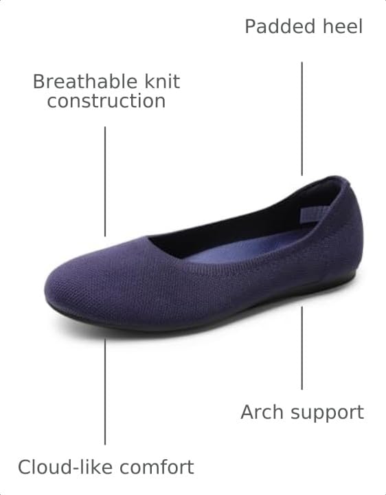 Image of DREAM PAIRS Women's Dress Knit Ballet Comfort Flats