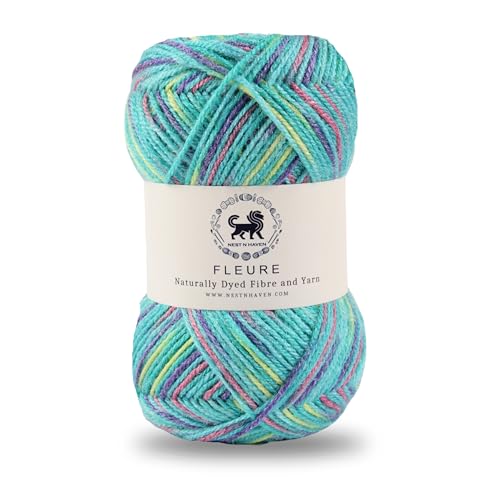 Image of Nestnhaven Acrowools Fleure Hand Knitting and Crochet Yarn. Pack of 1 Ball - 100gms. Shade no - NNHF (Multicolor12) | (800 Gm)