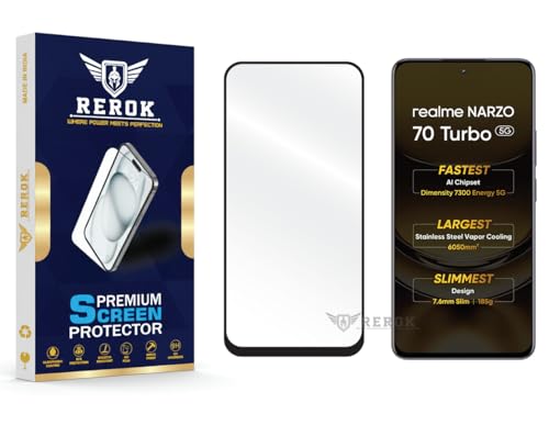 Image of Gorilla Tempered Glass Screen Protector Compatible with Realme Narzo 70 Turbo 5G [Pack of 1] | Edge-to-Edge, Bubble-Free, Case Friendly, Easy Installation Kit