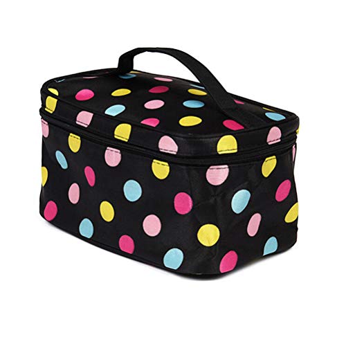 Preisvergleich Produktbild Mekta Kosmetische Aufbewahrungstasche, Fashion Dot Pattern Kosmetiktasche Damen tragbare Schönheit Aufbewahrungstasche
