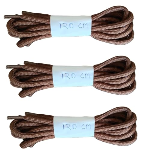 Image of Demoda Brown Shoe Boot Laces Hiking Shoelace Pack of 3 pair- Brown color,47 inch