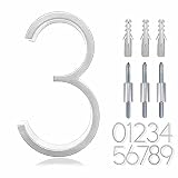5" Zinc Alloy Floating House Number, Metal Modern House Numbers, Garden Door Mailbox Number Sign wit