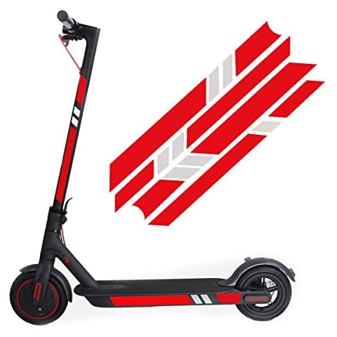 Reflective Stickers for Electric Scooter XIAOMI M365 Ninebot ES1 ES2 ES3 ES4, Waterproof Night Reflective Film Sticker Decal Pedal Scooter Accessories (Red-Silver-Red) Cover