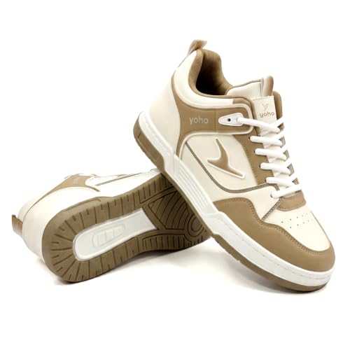 Image of YOHO Men's Sneakers Flo Mid Top | Stylish & Comfortable | Lace Up Casual Shoes for Man /Gents