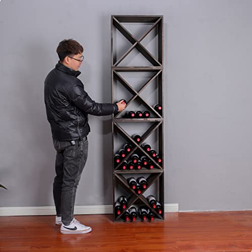 Fdhuijia ZFT49 Wine Rack Cabinet Countertop Wooden Stackable Storage Retro Cube Freestanding Floor Wine Bottle Holder Stand thumb #5