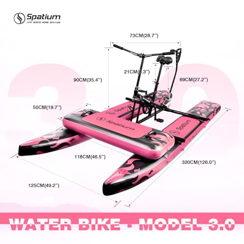 Spatium Water Bikes for Lake Inflatable Water Bike 3.0 Adult Inflatable Pontoon Water Bicycle 3-bladed Propeller One-Piece Rear Gear SUP Water Bike with Inflatable Mat - Image 3