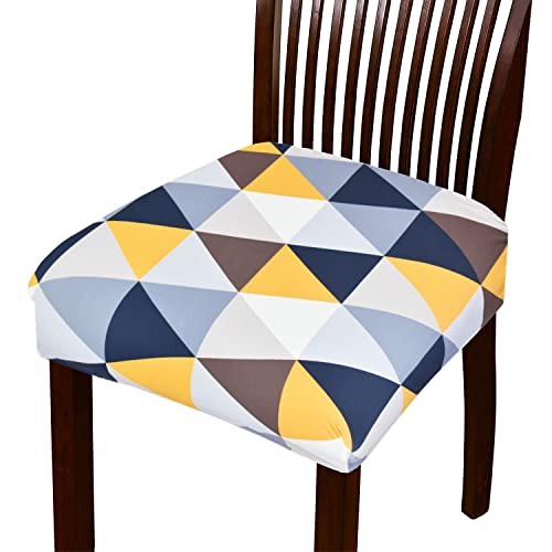 Image of Magical Universal Dining Chair seat Cover Set of 4 Seater pcs are Easily Washable Strechable and Comfortable for Dining Room Home Decor Slip Cover P.2 (Set of 4, Yellow Box)