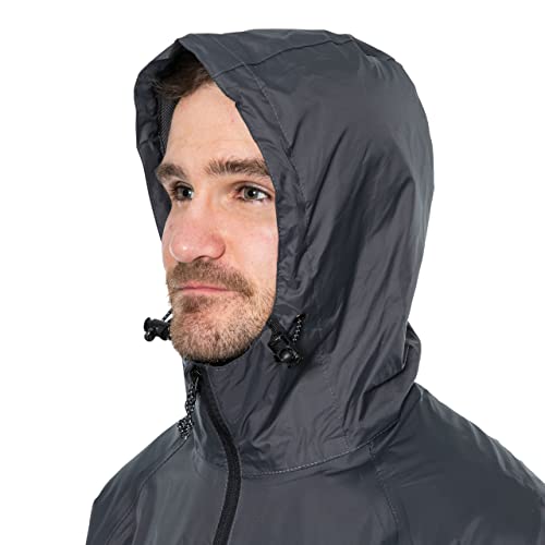 Trespass QIKPAC unisex Erwachsenen Jacke, wasserdichte, winddichte und atmungsaktive Regen- und Funktionsjacke mit anpassbarer Kapuze und Jochbelüftung