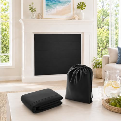 PAWBOSE Magnetic Fireplace Cover - Stop Heat Loss & Keep Drafts Out with Built-in 12 Strong Magnets for Iron Fireplace Frame 39x32 Inch