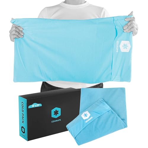Image of ICEWRAPS Fabric Cover for 12 x 21 Clay Pack, Reusable Ice Pack Cover - Blue