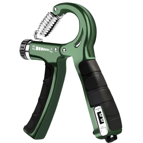 Image of Adjustable Hand Grip Strengthener, Hand Gripper With Counter for Men & Women for Gym Workout Hand Exercise Equipment to Use in Home for Forearm Exercise 5-60kg (Green)