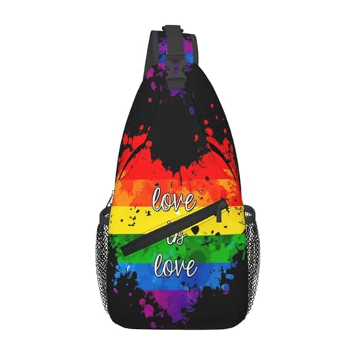 Morrales de pecho Rainbow Pride Love Is Love azul miniatura 1